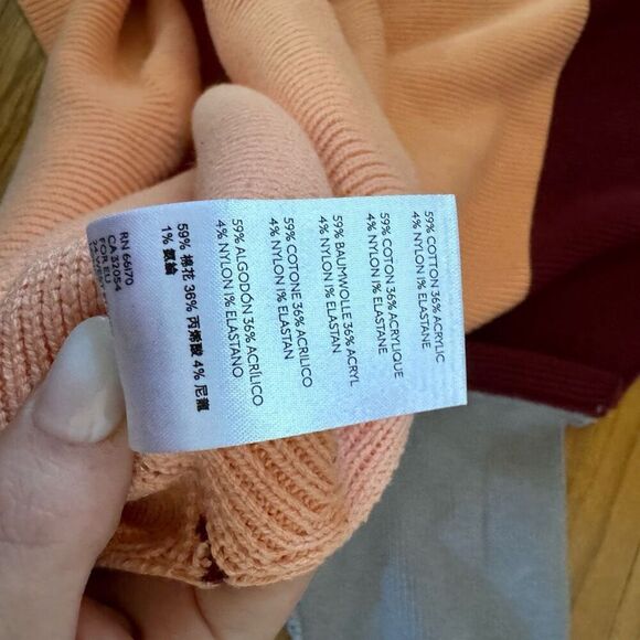 Free People Sweater Easy Street Colorblock Oversized Mock Neck Women Sz XS - Picture 11 of 12